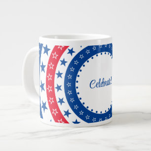 Firar Red, White och Blue Stars Jumbo Mugg