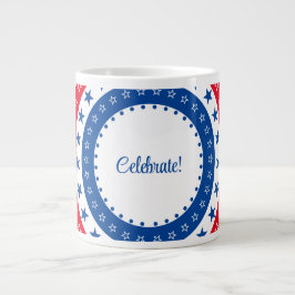 Firar Red, White och Blue Stars Jumbo Mugg