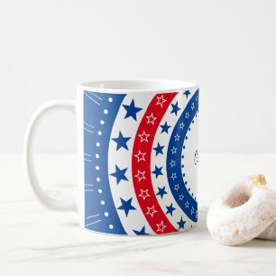 Firar Red, White och Blue Stars Kaffemugg