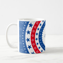 Firar Red, White och Blue Stars Kaffemugg