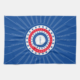 Firar Red, White och Blue Stars Kökshandduk