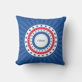 Firar Red, White och Blue Stars Kudde