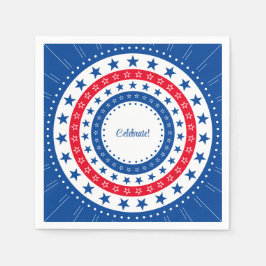 Firar Red, White och Blue Stars Pappersservett