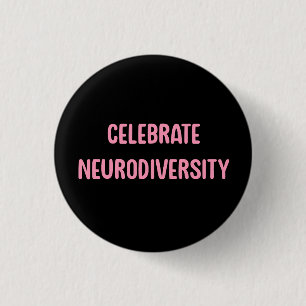 Firar Rosa och svart för neurodiversitet Knapp