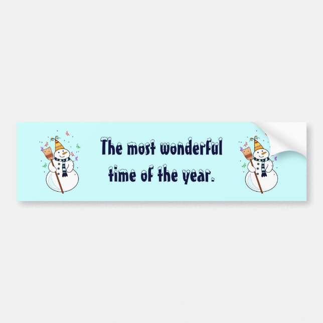 Firar Snögubbe Bumper Sticker Bildekal (Framsidan)