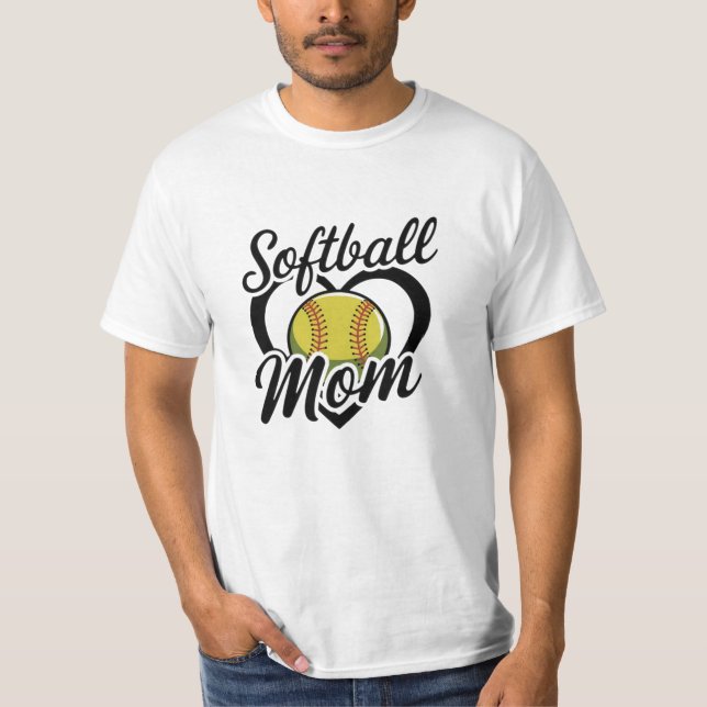 Firar sport med Softball Art T Shirt (Framsida)