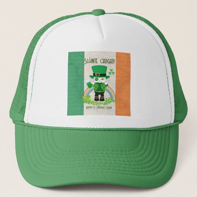 Firar St. Patrick's Day med en Lucky Cat Keps (Framsida)