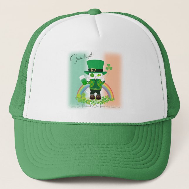 Firar St. Patrick's Day med en Lucky Cat Keps (Framsida)