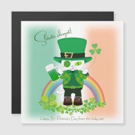 Firar St. Patrick's Day med en Lucky cat Magnetisk Inbjudningskort