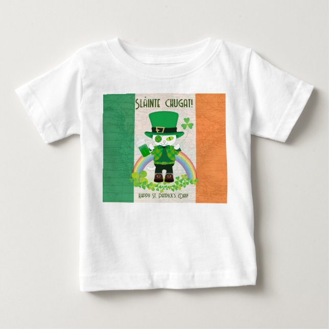 Firar St. Patrick's Day med en Lucky Cat T Shirt (Framsida)