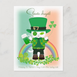 Firar St. Patrick's Day med en Lucky Cat Vykort