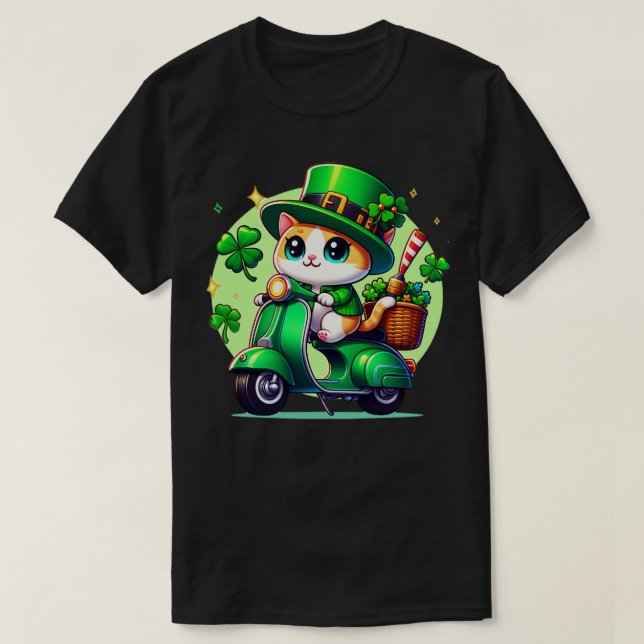 Firar St patricks day med söt och färglös T Shirt (Design framsida)