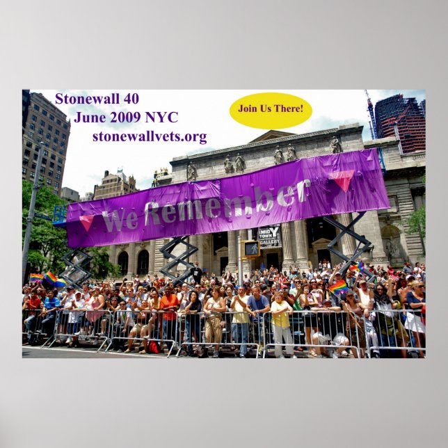 Firar Stonewall vid NYC Main Bibliotek Poster (Framsidan)