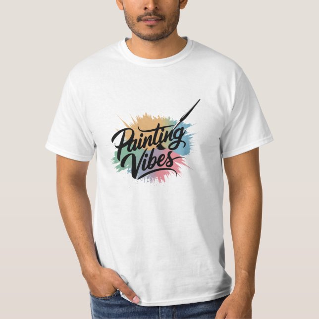 Firar teckning med unika målardesign t shirt (Framsida)
