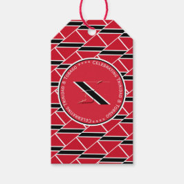 Firar TRINIDAD & TOBAGO FLAGG Anpassad bild Presentetikett