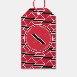 Firar TRINIDAD & TOBAGO FLAGG Anpassad foto Presentetikett