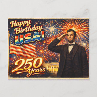 Firar USA 250 år Abraham Lincoln Vykort
