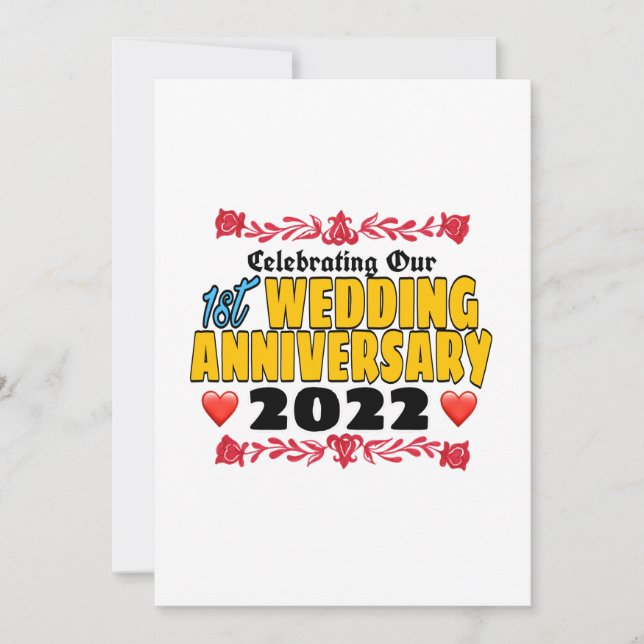 Firar vår 1-års bröllopsdag 2022 inbjudningar (Framsida)