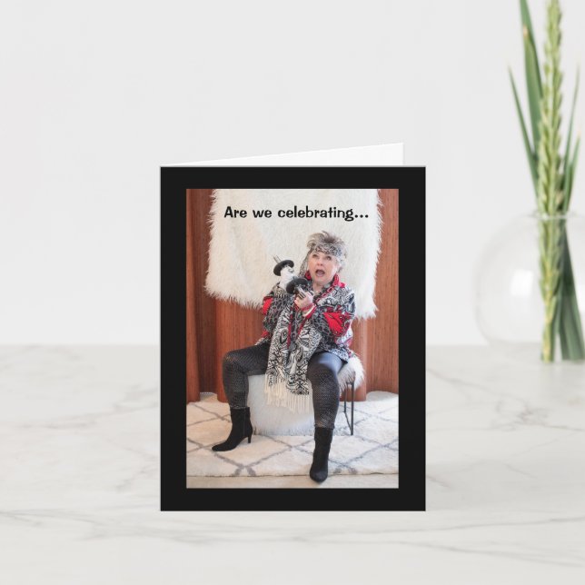 Firar vi det nya eller Överlever det nya året? Kort (Framsida)