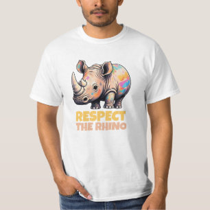 Firar Wildlife med Rhino Art T Shirt