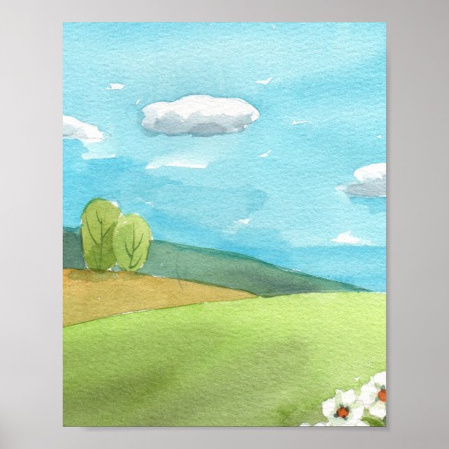 Firar World Art Day med fantastiska vattenfärger Poster (Framsidan)