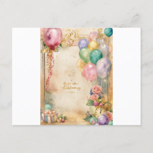 "Firat i Stil: Exklusiv Birthday Postcards" Inbjudan Vykort