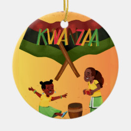 "Firat Unity: A Glatt Kwanzaa Gathering" Julgransprydnad Keramik