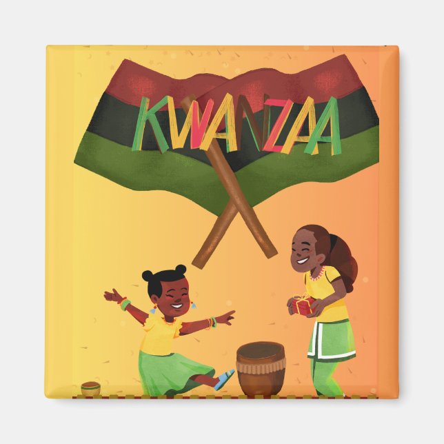 "Firat Unity: A Glatt Kwanzaa Gathering" Magnet (Framsidan)