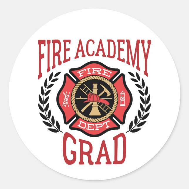 Fire Academy Grad Studenten Runt Klistermärke (Framsida)