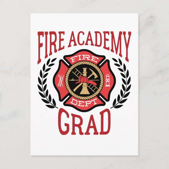 Fire Academy Grad Studenten Vykort (Framsida)