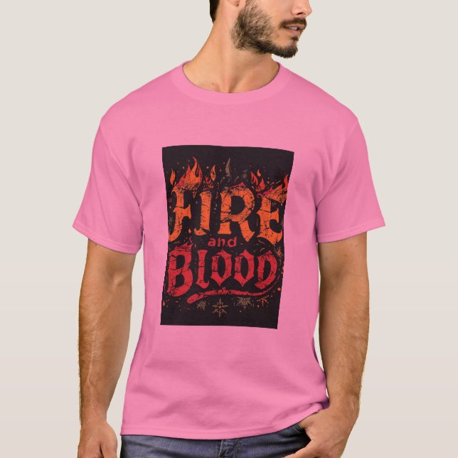 Fire and Blood Graphic T-Shirt (Framsida)