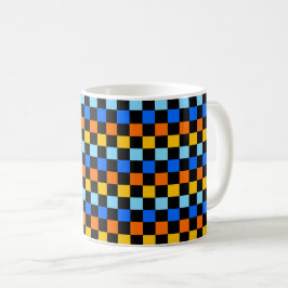 Fire and ice checkerboard pattern kaffemugg