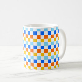 Fire and ice checkerboard pattern kaffemugg