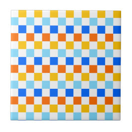 Fire and ice checkerboard pattern kakelplatta