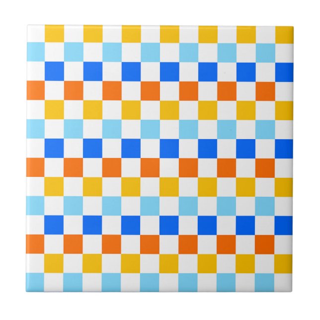 Fire and ice checkerboard pattern kakelplatta (Framsidan)