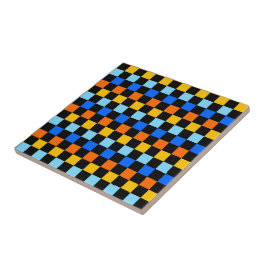 Fire and ice checkerboard pattern kakelplatta