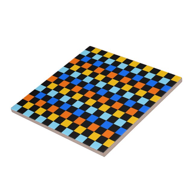 Fire and ice checkerboard pattern kakelplatta (Sidan)