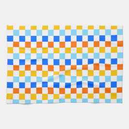 Fire and ice checkerboard pattern kökshandduk