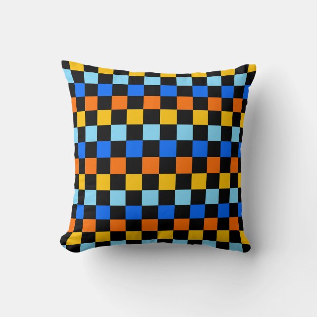 Fire and ice checkerboard pattern kudde (Framsida)