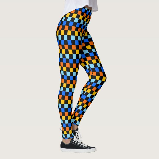 Fire and ice checkerboard pattern leggings (Höger)
