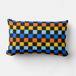 Fire and ice checkerboard pattern lumbarkudde