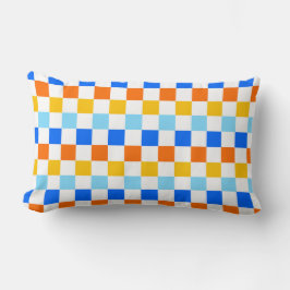 Fire and ice checkerboard pattern lumbarkudde