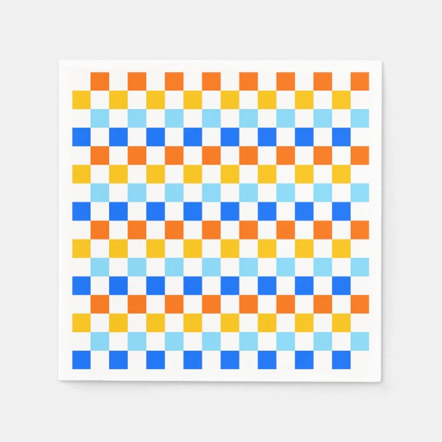 Fire and ice checkerboard pattern pappersservett (Framsidan)