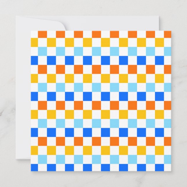 Fire and ice checkerboard pattern tack kort (Framsida)