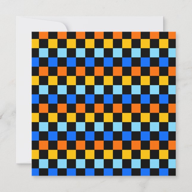 Fire and ice checkerboard pattern tack kort (Framsida)