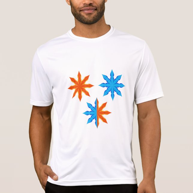 Fire and Ice Eight Point Stars T Shirt (Framsida)