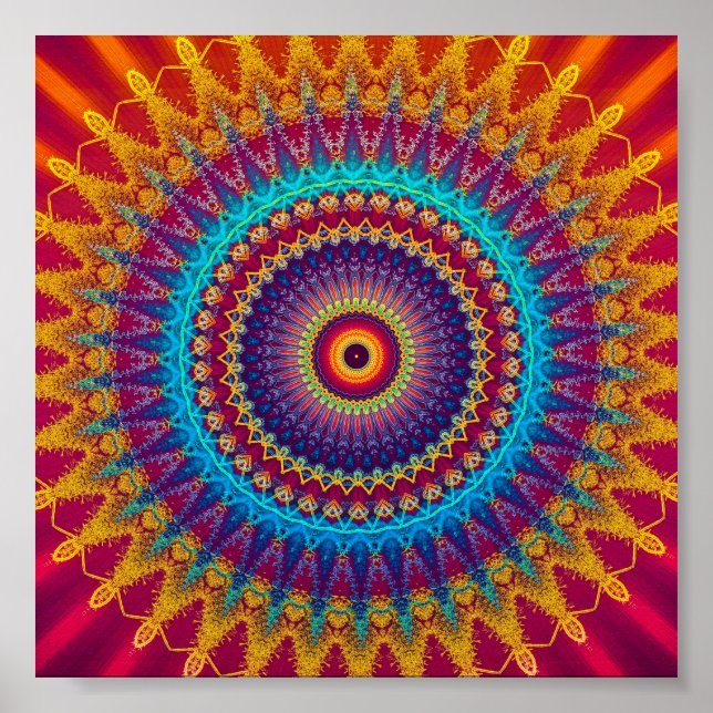 Fire and Ice mandala Poster (Framsidan)