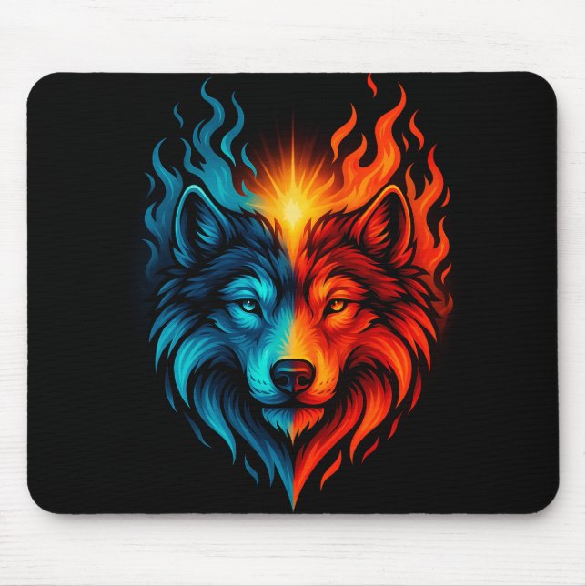 Fire and Ice Wolf – Blue Red Elemental Animal Musmatta (Framsidan)