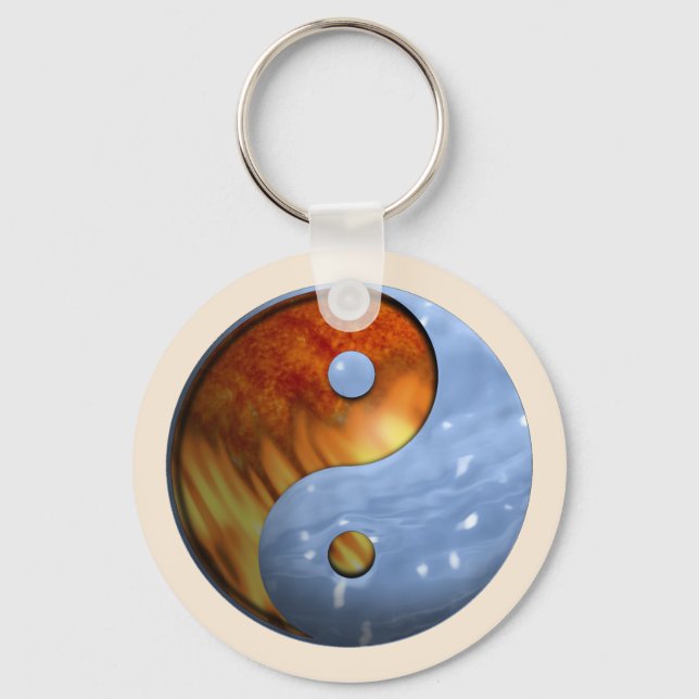 Fire and Ice Yin Yang Nyckelring (Framsida)