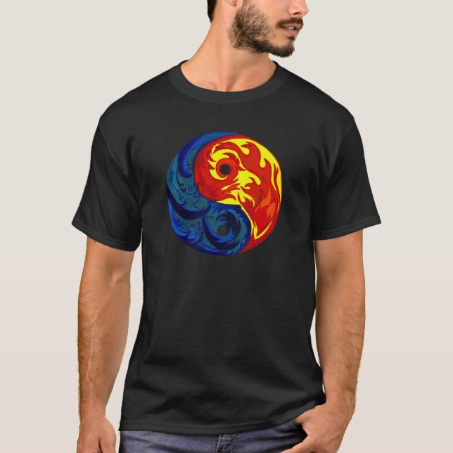 Fire and Ice Yin-Yang T-shirt (Framsida)